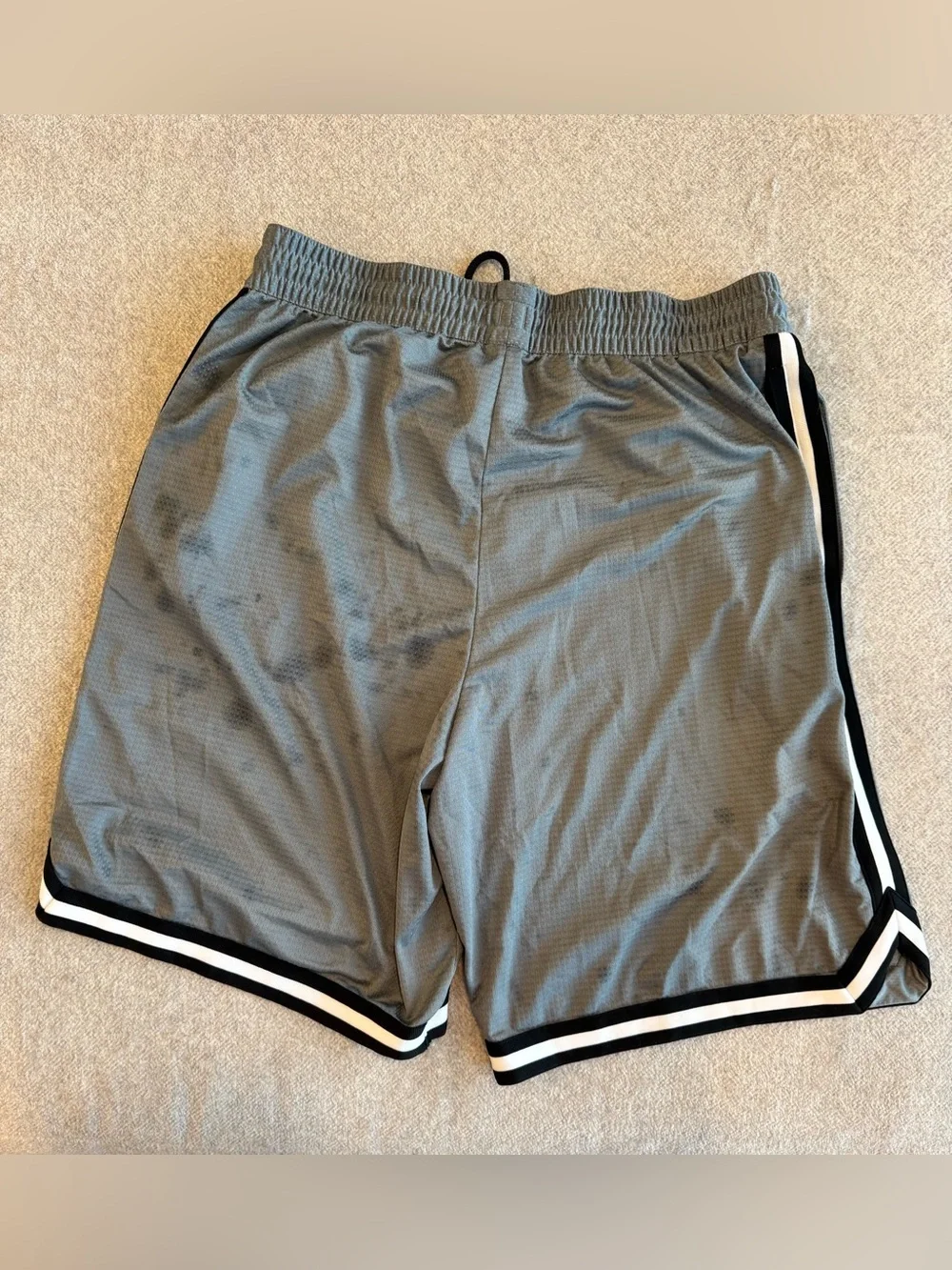 Nike Men’s Gray Athletic Shorts with Black & White Trim